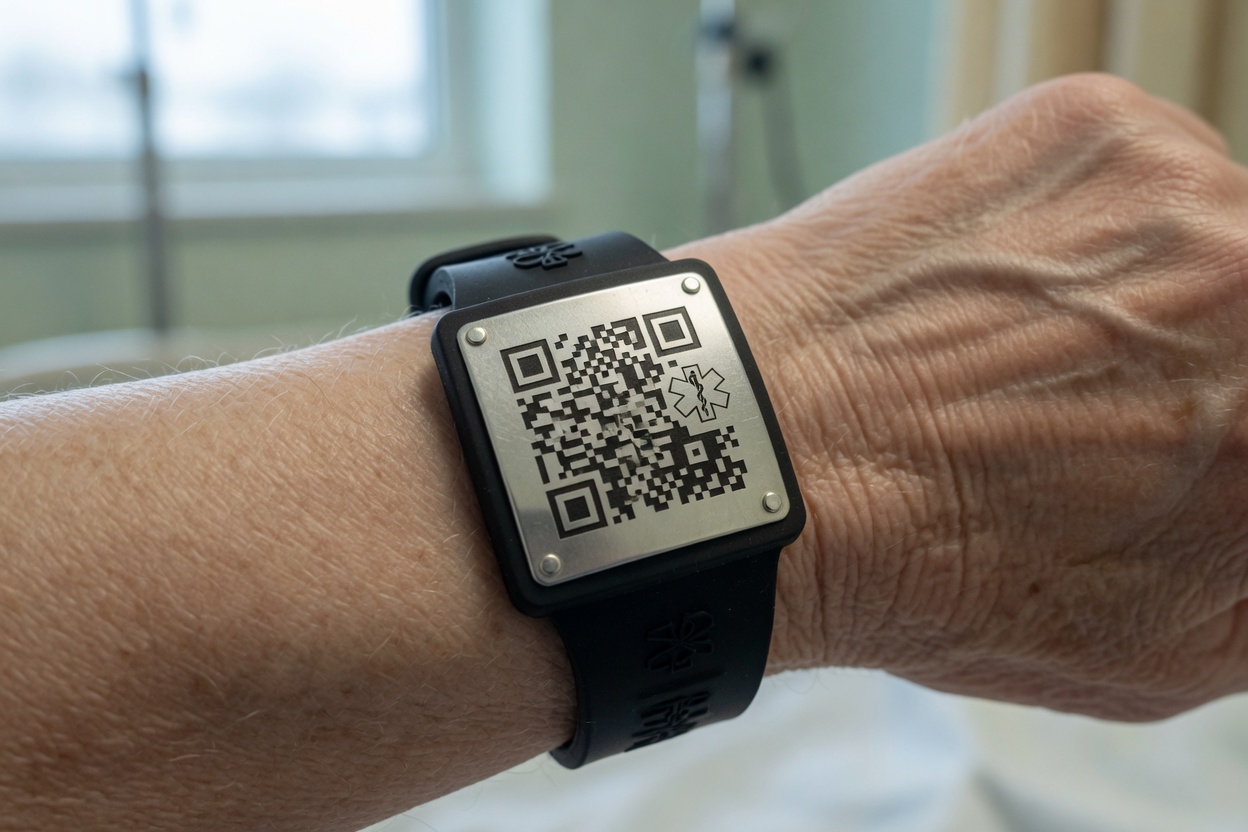 پلاک سالمند و بیمار با QR کد پزشکی